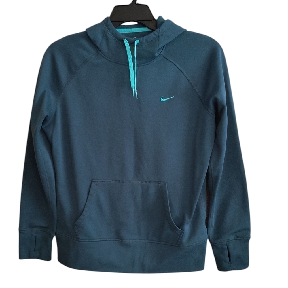 Nike Teal Therma Fit  Hoodie with Light Teal Accents Size L